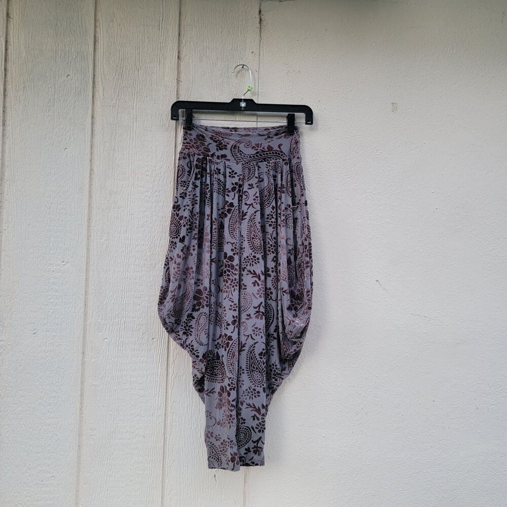 wmns velvet drop crotch harem pants Cropped gray size S Boho Fairygrunge